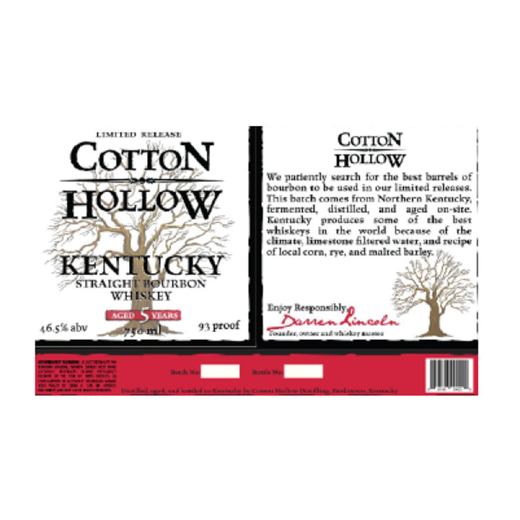Cotton Hollow 5 Year Old Kentucky Straight Bourbon Whiskey